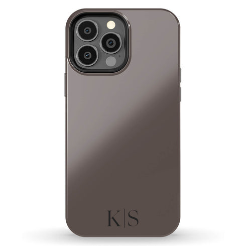 Custom Initials Earth Tones Monogram iPhone Case - Dark